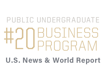 #20 Public Undergraduate Business Program among public schools (U.S. News & World Report)