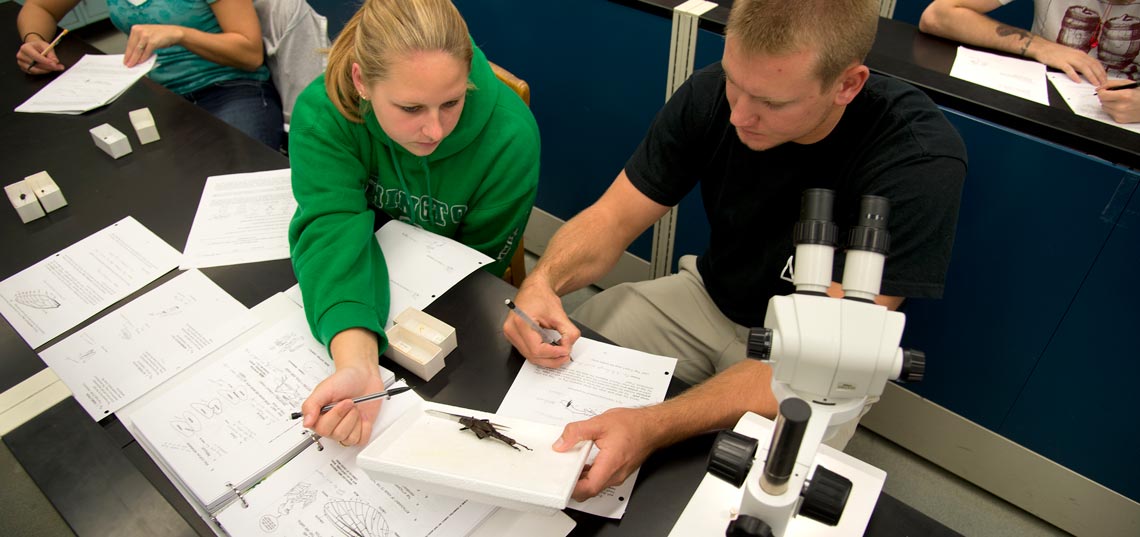 students in science class