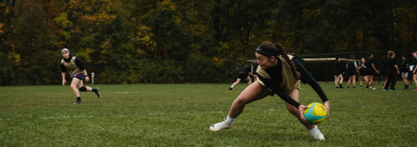 students playing intramural soccer